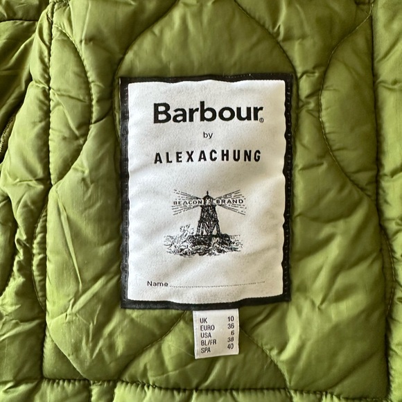 Barbour X ALEXACHUNG Women's Martha Cropped Quilt Jacket size U.S.  6 - Picture 4 of 6